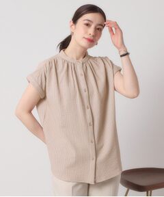 ITS'DEMO / イッツデモ シャツ・ブラウス | 【洗濯機OK／洗濯後しわになりにくい】カットサッカー前開きプルオーバー