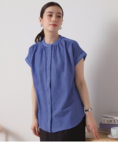 ITS'DEMO / イッツデモ シャツ・ブラウス | 【洗濯機OK／洗濯後しわになりにくい】カットサッカー前開きプルオーバー