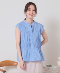 ITS'DEMO / イッツデモ シャツ・ブラウス | 【洗濯機OK】ギャザーストライプブラウス