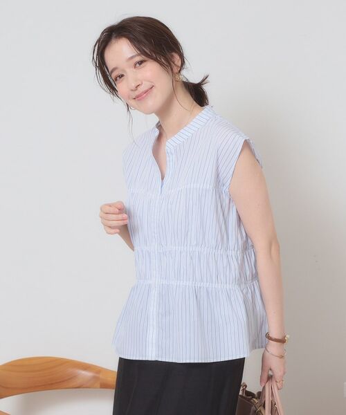 ITS'DEMO / イッツデモ シャツ・ブラウス | 【洗濯機OK】ギャザーストライプブラウス | 詳細1