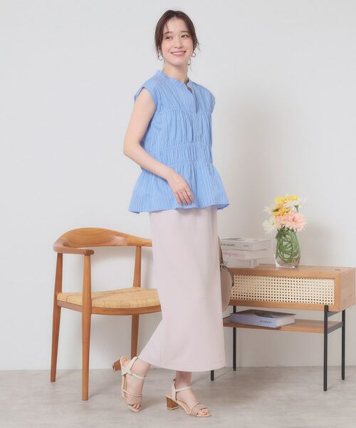 ITS'DEMO / イッツデモ シャツ・ブラウス | 【洗濯機OK】ギャザーストライプブラウス | 詳細10