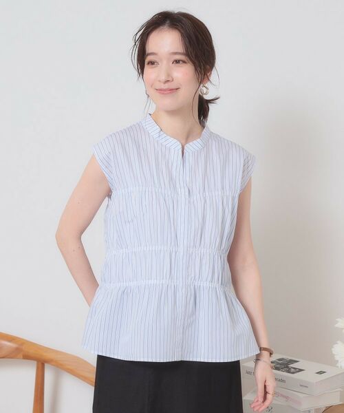 ITS'DEMO / イッツデモ シャツ・ブラウス | 【洗濯機OK】ギャザーストライプブラウス | 詳細13