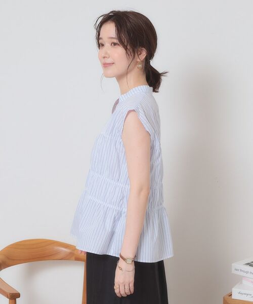 ITS'DEMO / イッツデモ シャツ・ブラウス | 【洗濯機OK】ギャザーストライプブラウス | 詳細14