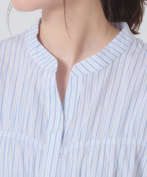 ITS'DEMO / イッツデモ シャツ・ブラウス | 【洗濯機OK】ギャザーストライプブラウス | 詳細16
