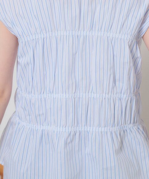 ITS'DEMO / イッツデモ シャツ・ブラウス | 【洗濯機OK】ギャザーストライプブラウス | 詳細18