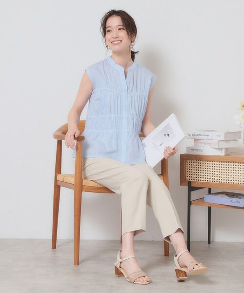 ITS'DEMO / イッツデモ シャツ・ブラウス | 【洗濯機OK】ギャザーストライプブラウス | 詳細7