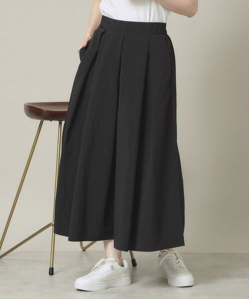 ITS'DEMO / イッツデモ ロング・マキシ丈スカート | 【撥水／洗濯機OK／ウエスト後ろゴム】タックスカート＜旅服シリーズ＞ | 詳細1