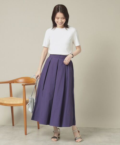 ITS'DEMO / イッツデモ ロング・マキシ丈スカート | 【撥水／洗濯機OK／ウエスト後ろゴム】タックスカート＜旅服シリーズ＞ | 詳細10