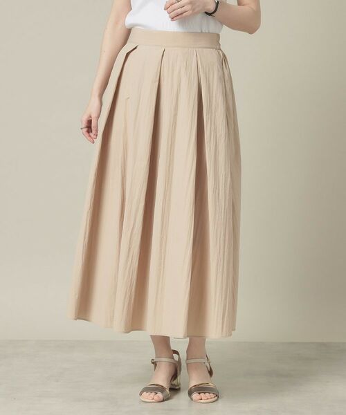ITS'DEMO / イッツデモ ロング・マキシ丈スカート | 【撥水／洗濯機OK／ウエスト後ろゴム】タックスカート＜旅服シリーズ＞ | 詳細13