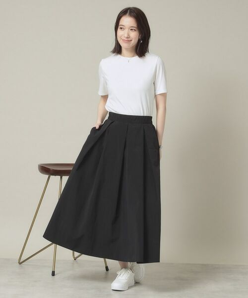 ITS'DEMO / イッツデモ ロング・マキシ丈スカート | 【撥水／洗濯機OK／ウエスト後ろゴム】タックスカート＜旅服シリーズ＞ | 詳細3