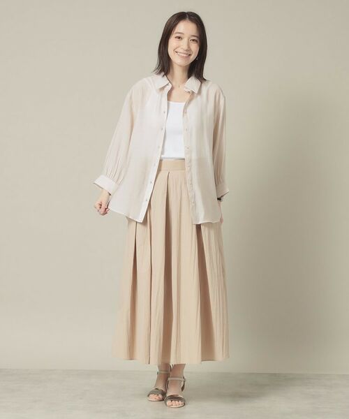 ITS'DEMO / イッツデモ ロング・マキシ丈スカート | 【撥水／洗濯機OK／ウエスト後ろゴム】タックスカート＜旅服シリーズ＞ | 詳細6