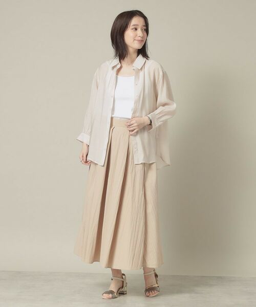 ITS'DEMO / イッツデモ ロング・マキシ丈スカート | 【撥水／洗濯機OK／ウエスト後ろゴム】タックスカート＜旅服シリーズ＞ | 詳細7