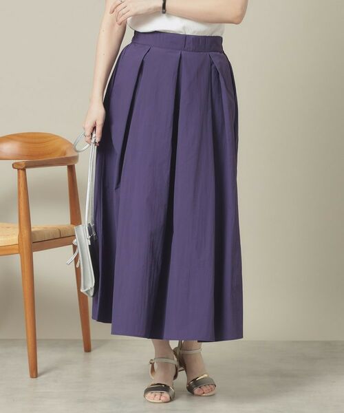 ITS'DEMO / イッツデモ ロング・マキシ丈スカート | 【撥水／洗濯機OK／ウエスト後ろゴム】タックスカート＜旅服シリーズ＞ | 詳細9
