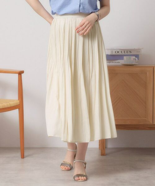 ITS'DEMO / イッツデモ ロング・マキシ丈スカート | 【手洗い可／ウエストゴム】サテンプリーツスカート | 詳細1