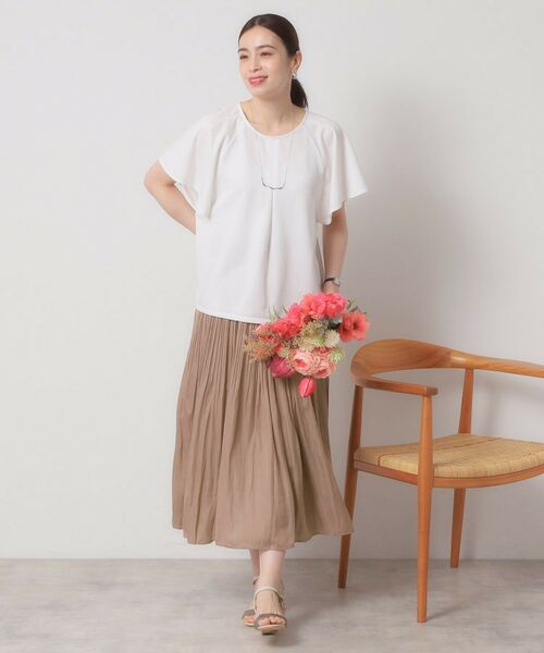 ITS'DEMO / イッツデモ ロング・マキシ丈スカート | 【手洗い可／ウエストゴム】サテンプリーツスカート | 詳細10