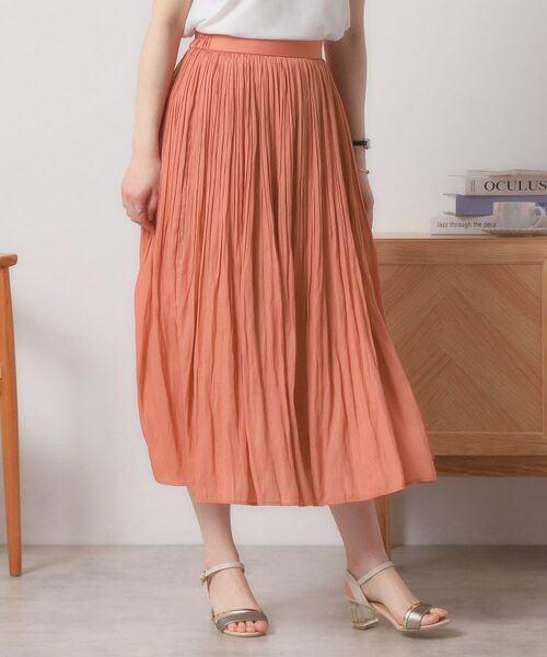 ITS'DEMO / イッツデモ ロング・マキシ丈スカート | 【手洗い可／ウエストゴム】サテンプリーツスカート | 詳細13