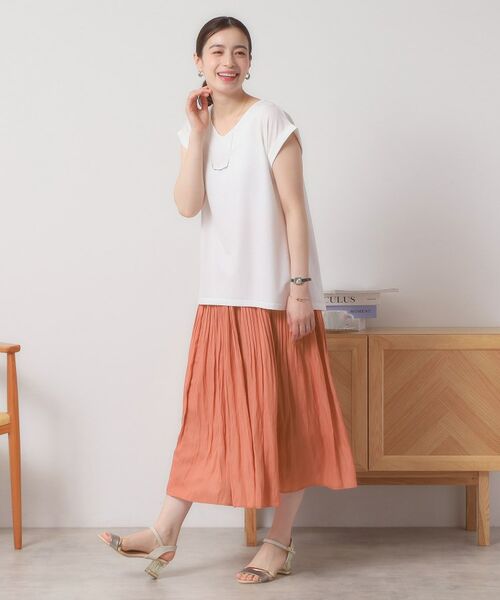 ITS'DEMO / イッツデモ ロング・マキシ丈スカート | 【手洗い可／ウエストゴム】サテンプリーツスカート | 詳細14