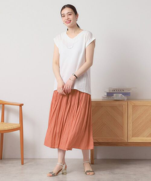 ITS'DEMO / イッツデモ ロング・マキシ丈スカート | 【手洗い可／ウエストゴム】サテンプリーツスカート | 詳細15