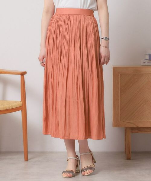 ITS'DEMO / イッツデモ ロング・マキシ丈スカート | 【手洗い可／ウエストゴム】サテンプリーツスカート | 詳細17