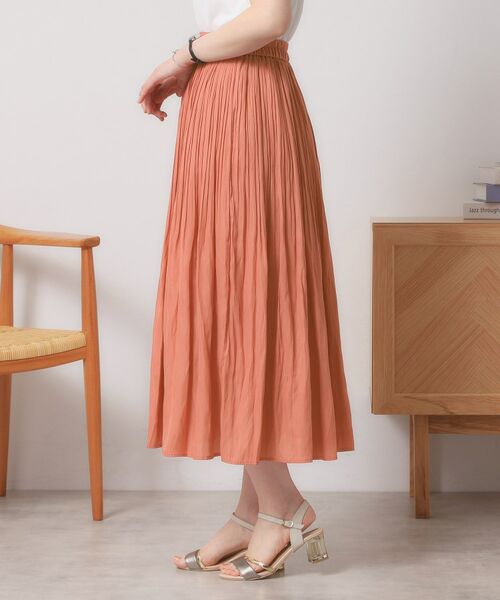ITS'DEMO / イッツデモ ロング・マキシ丈スカート | 【手洗い可／ウエストゴム】サテンプリーツスカート | 詳細18