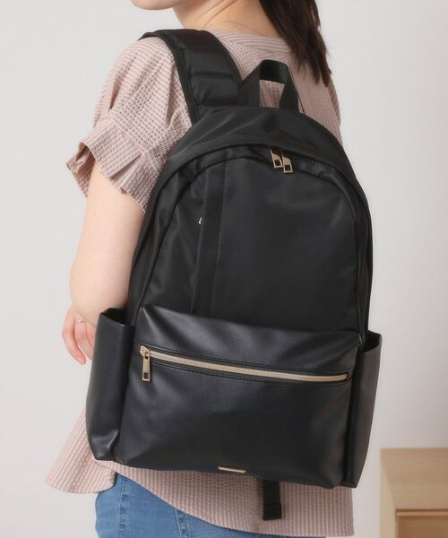 ITS'DEMO / イッツデモ リュック・バックパック | 【A4・PC対応/10ポケット】合皮コンビリュック(ブラック(019))