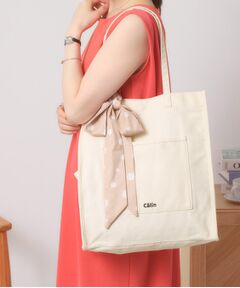 ITS'DEMO / イッツデモ トートバッグ | 【A4対応／推し活】リボン付きキャンバストート