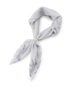 ITS'DEMO / イッツデモ バンダナ・スカーフ | 【手洗い可】パール調リング付コットンスカーフ