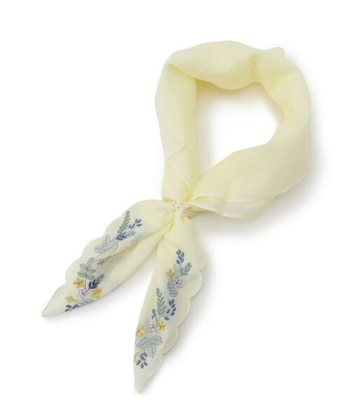 ITS'DEMO / イッツデモ バンダナ・スカーフ | 【手洗い可】パール調リング付コットンスカーフ | 詳細1