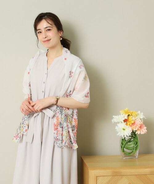 ITS'DEMO / イッツデモ マフラー・ショール・スヌード・ストール | 【洗濯可】フラワーコットンストール | 詳細3