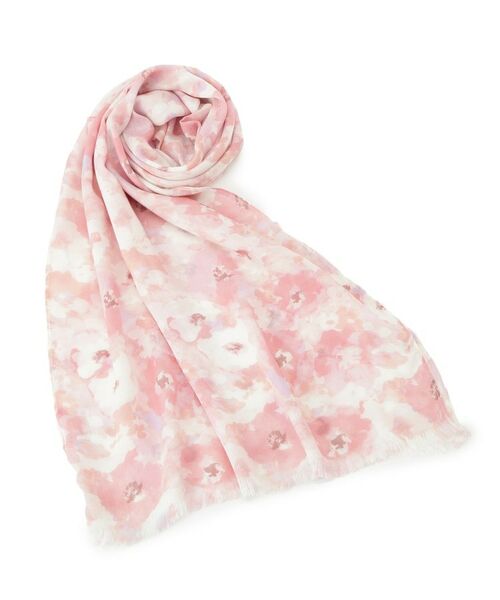 ITS'DEMO / イッツデモ マフラー・ショール・スヌード・ストール | 【UV／接触冷感／手洗い可】水彩花柄レーヨンストール | 詳細1
