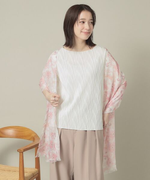 ITS'DEMO / イッツデモ マフラー・ショール・スヌード・ストール | 【UV／接触冷感／手洗い可】水彩花柄レーヨンストール | 詳細5