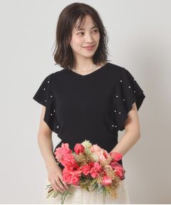 ITS'DEMO / イッツデモ ニット・セーター | 【さらりタッチ／手洗い可】パール調フレア袖ニット