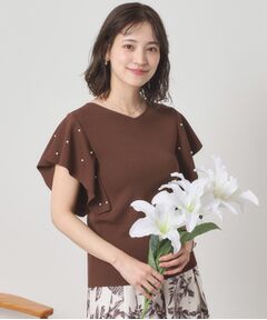 ITS'DEMO / イッツデモ ニット・セーター | 【さらりタッチ／手洗い可】パール調フレア袖ニット