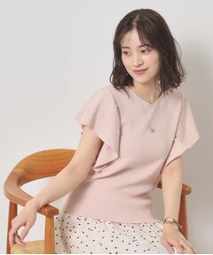 ITS'DEMO / イッツデモ ニット・セーター | 【さらりタッチ／手洗い可】パール調フレア袖ニット