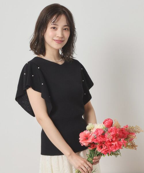 ITS'DEMO / イッツデモ ニット・セーター | 【さらりタッチ／手洗い可】パール調フレア袖ニット | 詳細7