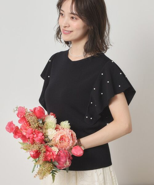 ITS'DEMO / イッツデモ ニット・セーター | 【さらりタッチ／手洗い可】パール調フレア袖ニット | 詳細8