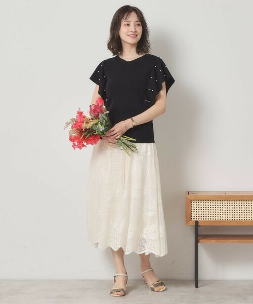 ITS'DEMO / イッツデモ ニット・セーター | 【さらりタッチ／手洗い可】パール調フレア袖ニット | 詳細9