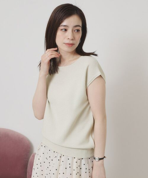 ITS'DEMO / イッツデモ ニット・セーター | 【さらりタッチ／ラメ／洗濯機OK】ラメガーターフレンチニット | 詳細5