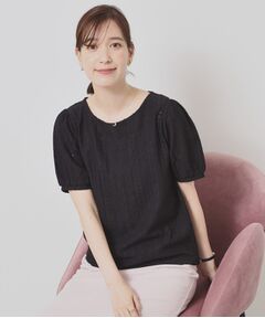 ITS'DEMO / イッツデモ カットソー | 【手洗い可】レーシーふくれジャカードプルオーバー