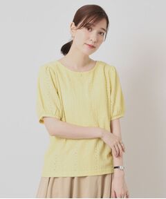 ITS'DEMO / イッツデモ カットソー | 【手洗い可】レーシーふくれジャカードプルオーバー