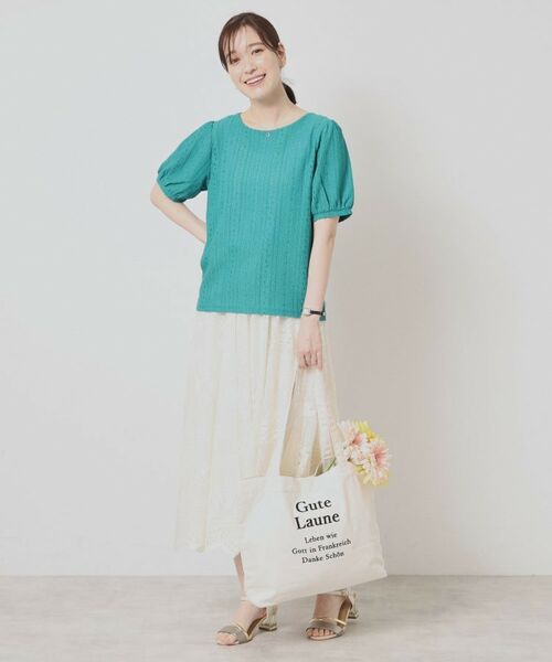 ITS'DEMO / イッツデモ カットソー | 【手洗い可】レーシーふくれジャカードプルオーバー | 詳細15