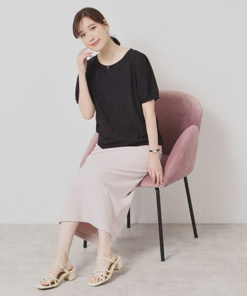 ITS'DEMO / イッツデモ カットソー | 【手洗い可】レーシーふくれジャカードプルオーバー | 詳細7