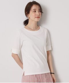 ITS'DEMO / イッツデモ カットソー | 【手洗い可】ランダムテレコ袖釦プルオーバー