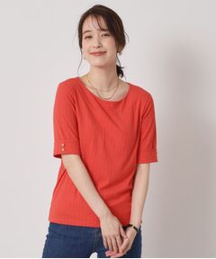 ITS'DEMO / イッツデモ カットソー | 【手洗い可】ランダムテレコ袖釦プルオーバー