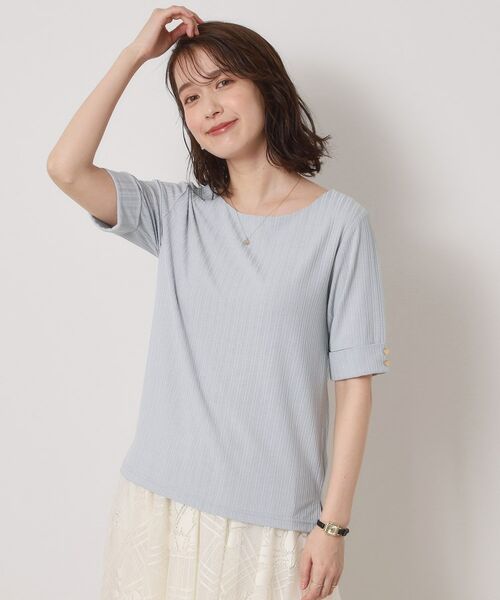 ITS'DEMO / イッツデモ カットソー | 【手洗い可】ランダムテレコ袖釦プルオーバー | 詳細14