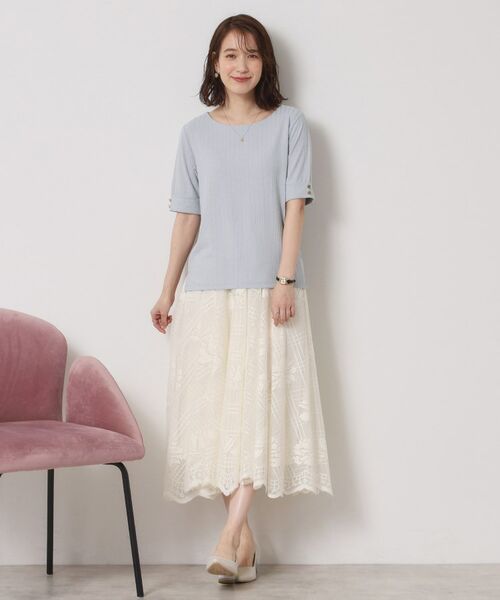 ITS'DEMO / イッツデモ カットソー | 【手洗い可】ランダムテレコ袖釦プルオーバー | 詳細15