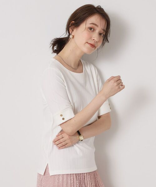 ITS'DEMO / イッツデモ カットソー | 【手洗い可】ランダムテレコ袖釦プルオーバー | 詳細2