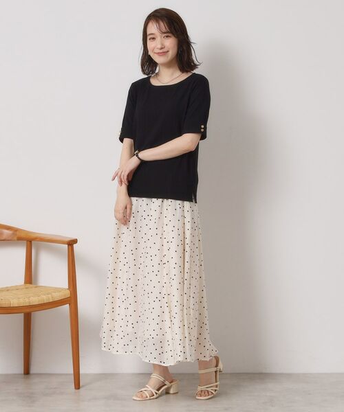 ITS'DEMO / イッツデモ カットソー | 【手洗い可】ランダムテレコ袖釦プルオーバー | 詳細7