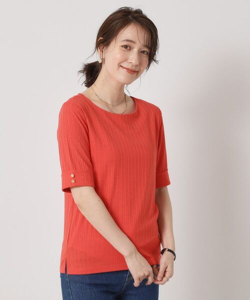 ITS'DEMO / イッツデモ カットソー | 【手洗い可】ランダムテレコ袖釦プルオーバー | 詳細9