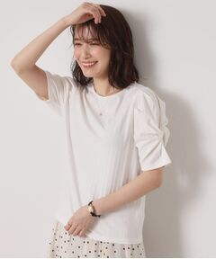 ITS'DEMO / イッツデモ カットソー | 【手洗い可】ランダムテレコ袖タックプルオーバー